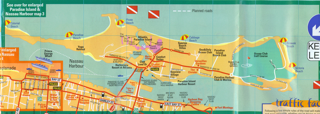 Map of Nassau Harbour and Paradise Island